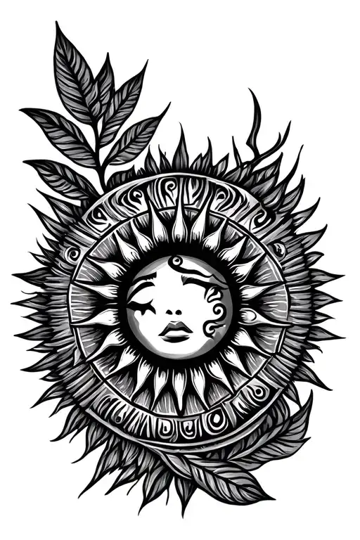 Pinoy Sun Tattoo With Filipino Tribal