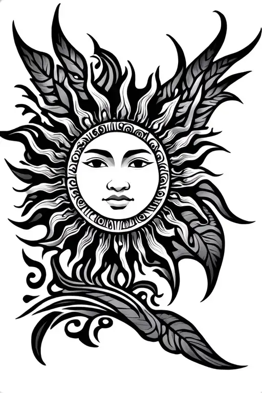 Pinoy Sun Tattoo With Filipino Tribal