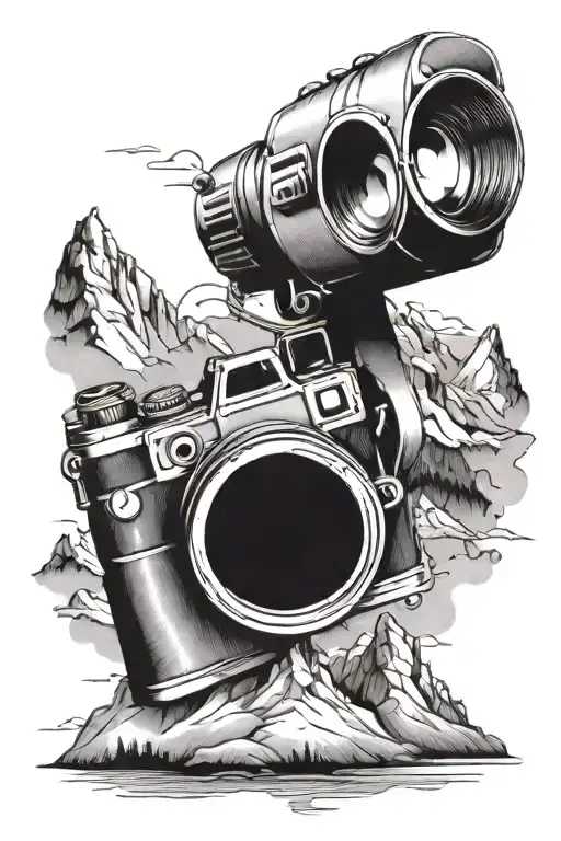 Mountain Scene With Camera