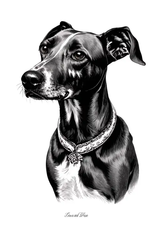 Whippet In A 1800 Style Victorian Framed Portrait Painting