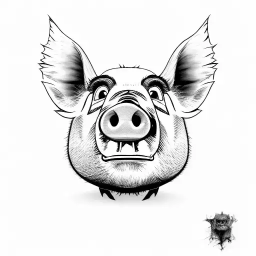 Evil Man Bare Pig