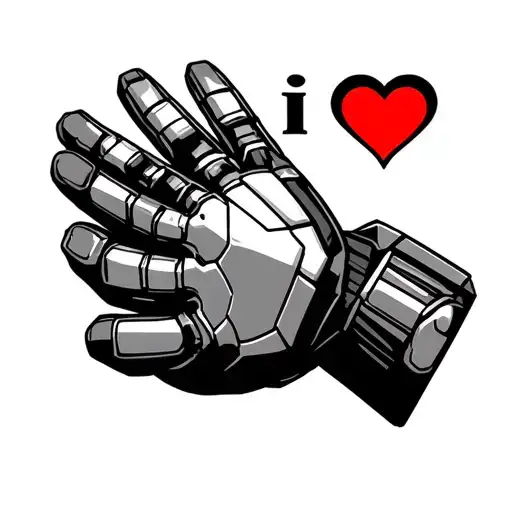 I Love 3000 Text With Iron Mans Glove And Heart In Background