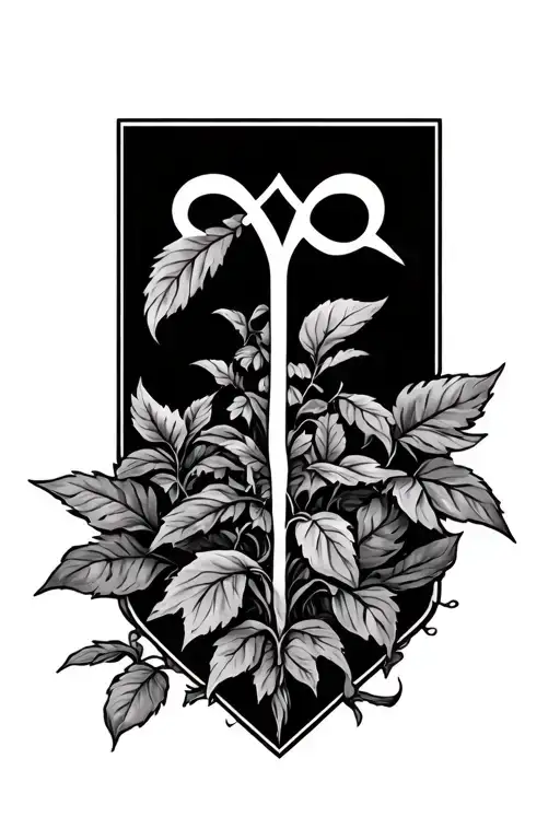 Climbing Plant And Rune Of Strenght Forgivness Ans Loyalty