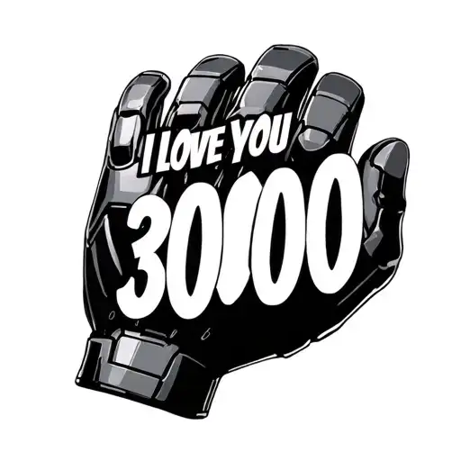 I Love You 3000 Text With Iron Mans Glove From End Game