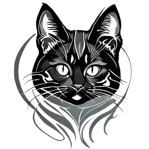 One Line Cat Silhouette