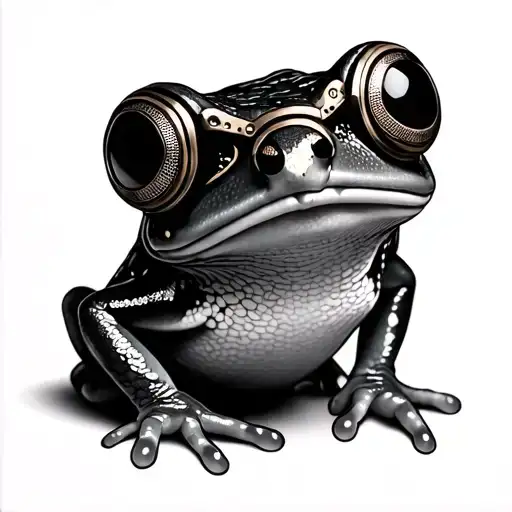 Steampunk Tree Frog With Steampunk Googles On