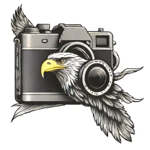 Simple Camera With Soaring Eagle Flying
