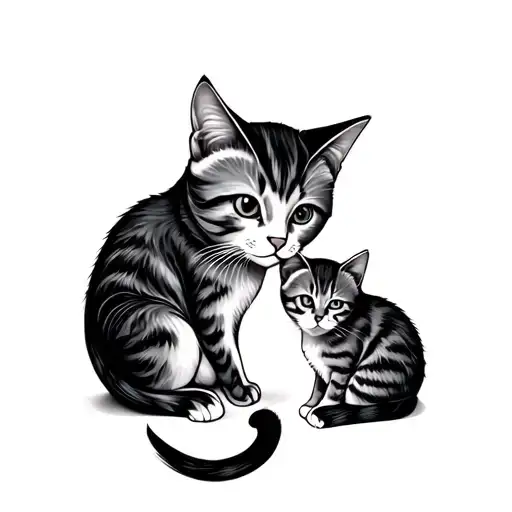 Mom Cat And Baby Cat Infinity