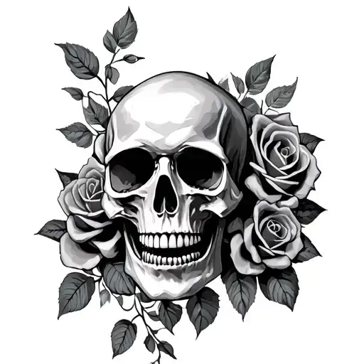 Skull And Roses Wrapped