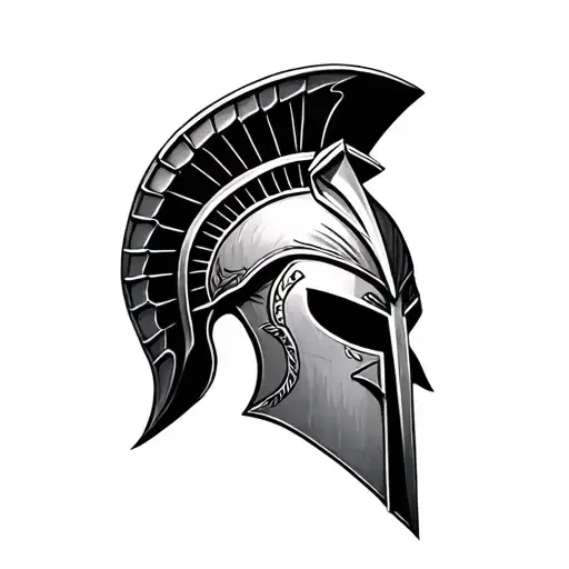 Spartan Helmet With Detailed Scrollwork In Background