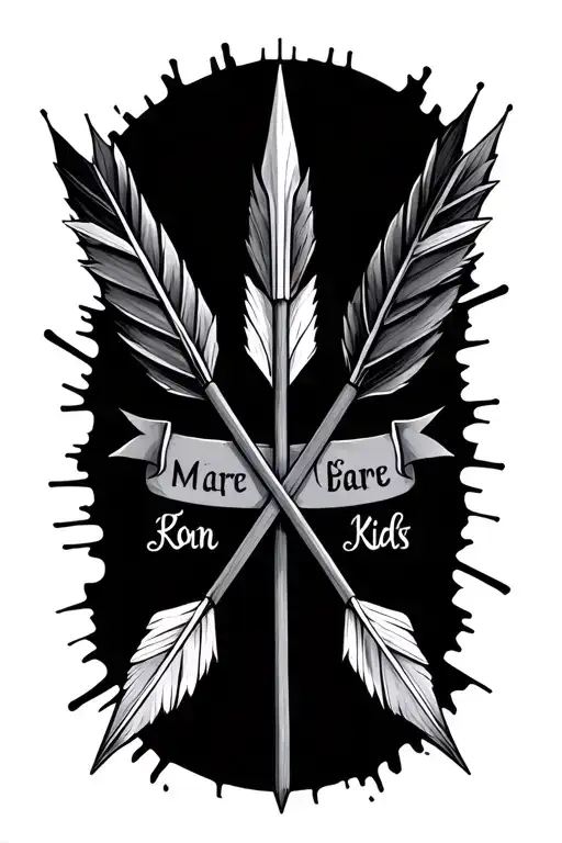 Dart Arrows With Kids Names Intertwined