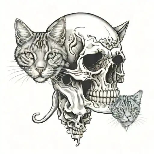 Skull And Cats