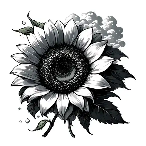 Clouds And Sunflower Intertwined