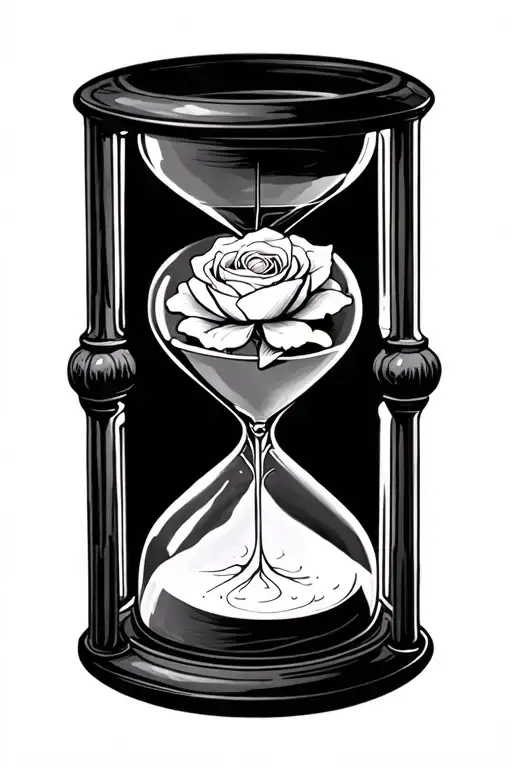 Hourglass With A Ross In It Grows