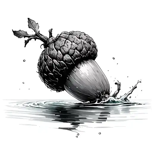 Acorn Floating In The Ocean