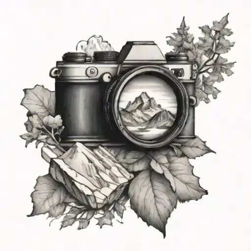 Camera Lens Capturing A Mountain Scene