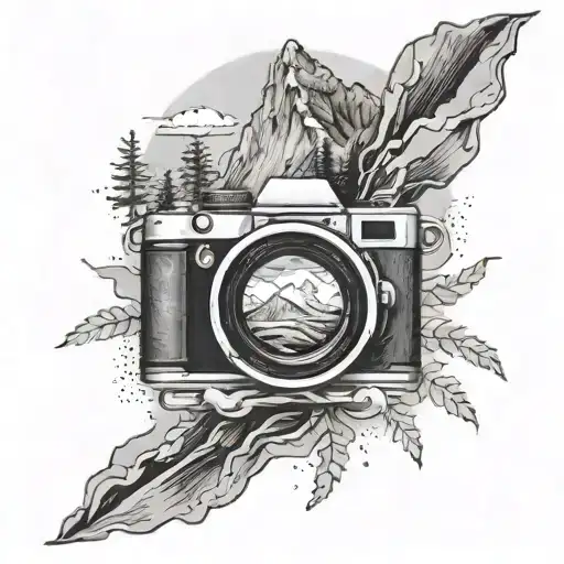 Camera Lens Capturing A Mountain Scene