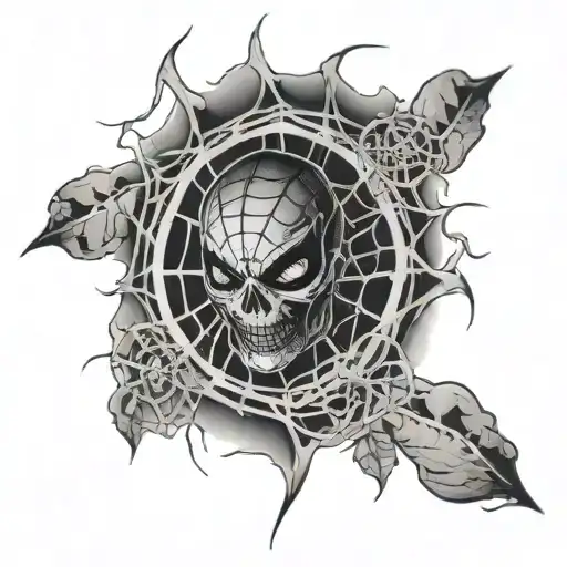 Horror Movie Sleeve With Spider Web