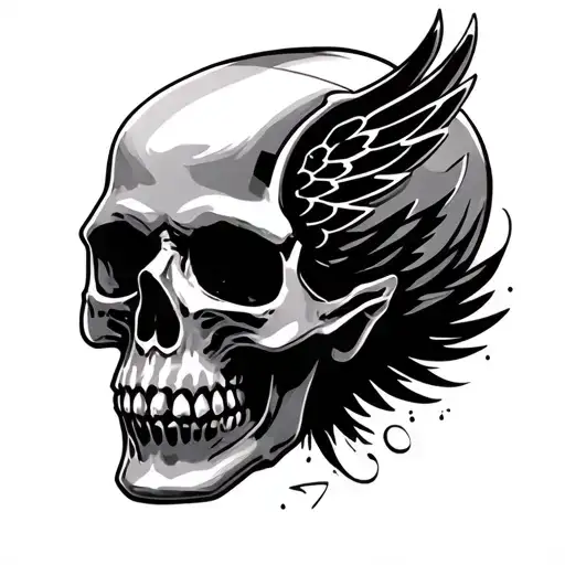 Detroit Red Wings Hockey Skull