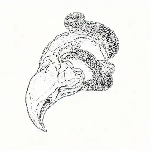 A Green Snake With A Black Head