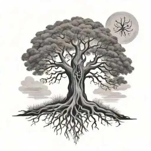 Ogham Writing Poetry Oak Tree Roots