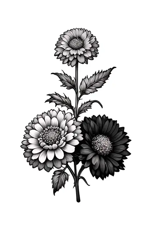 Marigolds And Chrysanthemums Flower