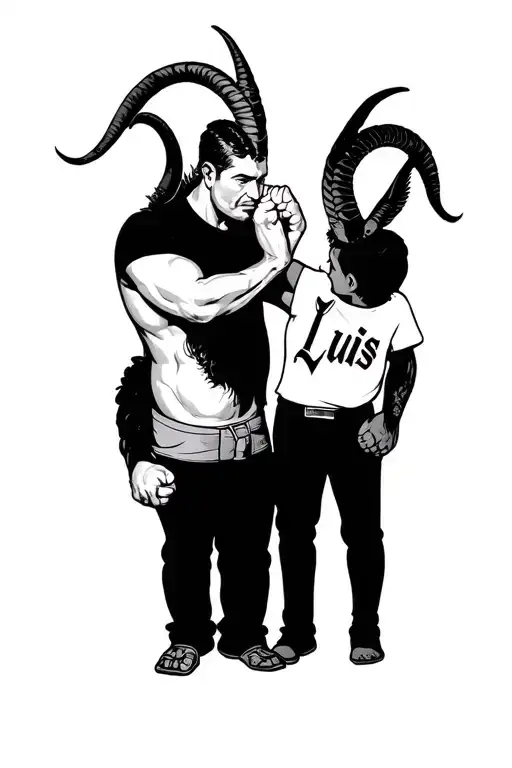 Father And Son Fists Bumping With Name Luis And Capricorn For My Grandfather That Passed Away