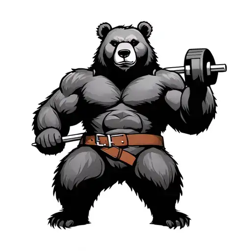 Minimalist Bear Wearing A Lever Belt For Powerlifting