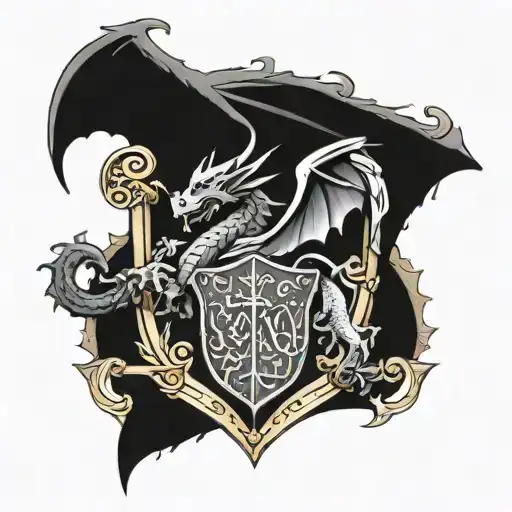 Family Crest With Dragon And Magna Carta