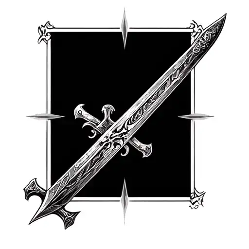 Tattoo On The Back Of Forearm Tattoo Sword Going