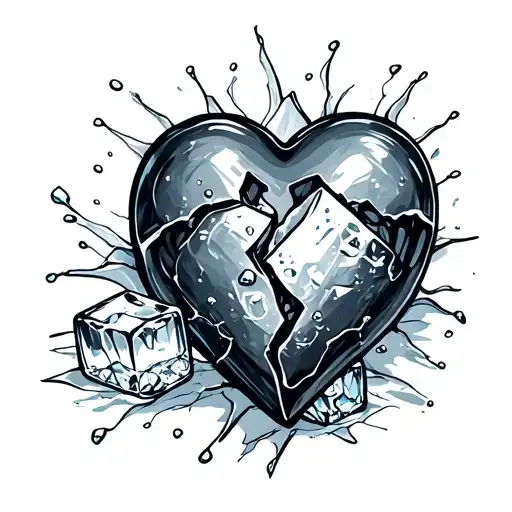 Broken Heart With A Ice Cube