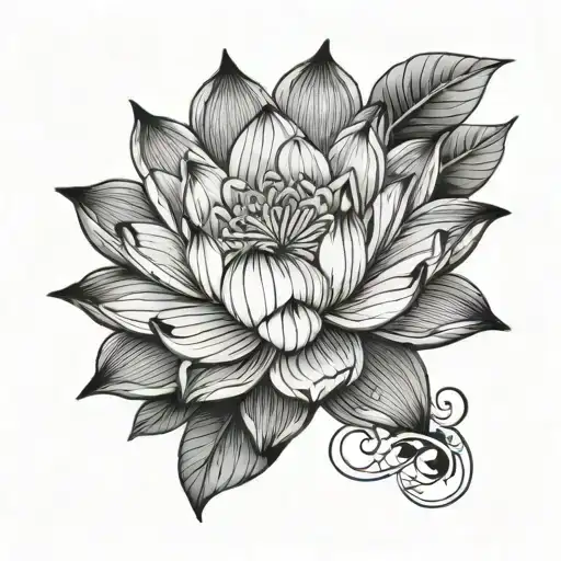 Lotus Tattoo As A Replacement Nipple