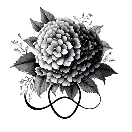 Hydrangeaflowers With Infinity Symbol