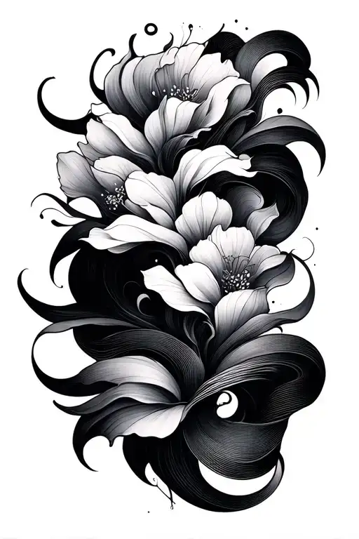 Flowy Linework With Shading Abstract