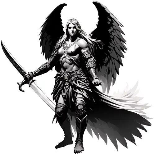 Warrior Angel Holding A Sword