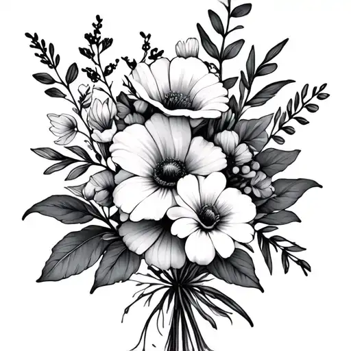 August And December Birth Flower Bouquet