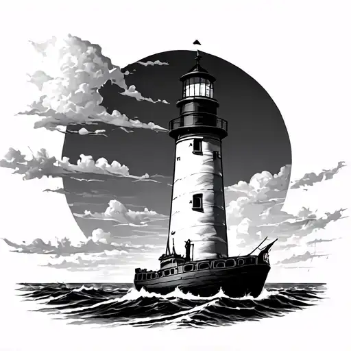 Lighthouse Guiding Ships