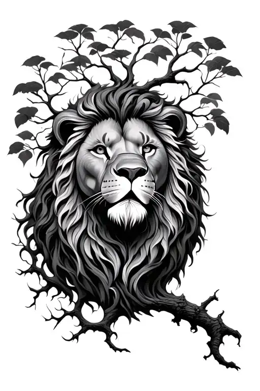 Tree Of Life And Lion
