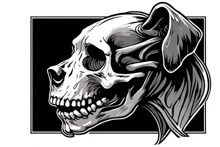 Dog Skull Side Profile