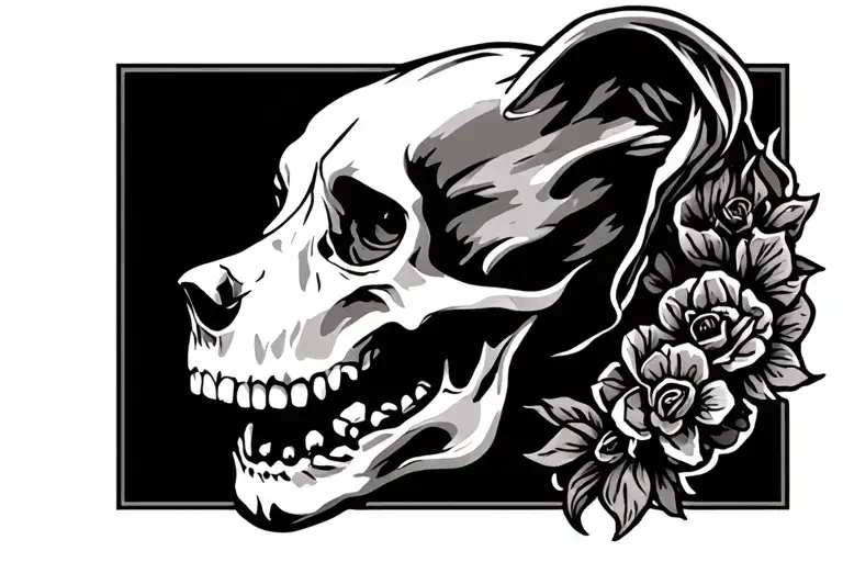 Dog Skull Side Profile