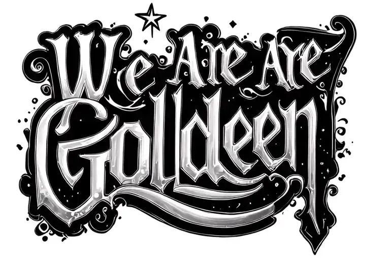 The Words We Are Golden With A Small Star Above The Last Word