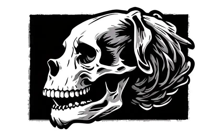 Dog Skull Side Profile View