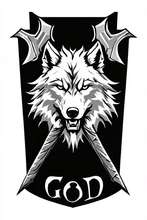 Wolf Weles God Symbol Incorporated Two Axes Crossing Over Eachother