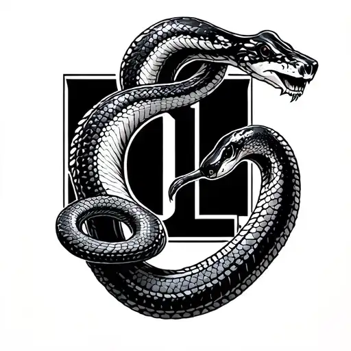 Letters C And L With A Cobra Snake