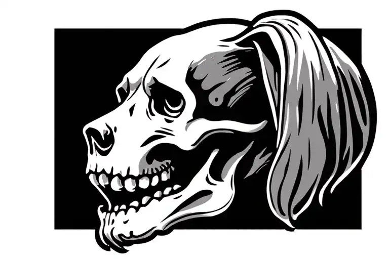 Dog Skull Side Profile View