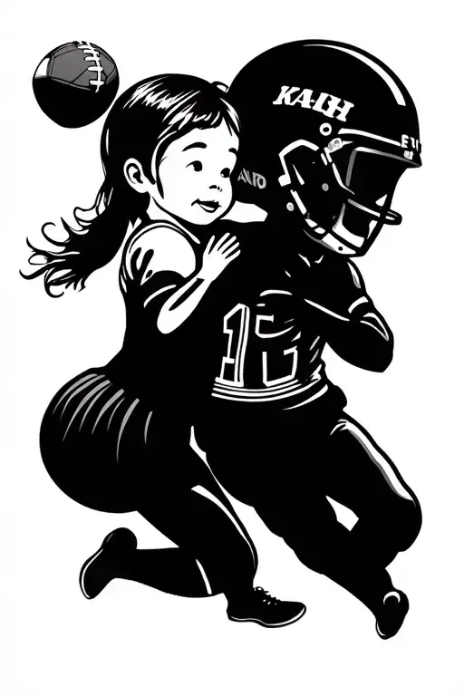 Father And Daughter Football