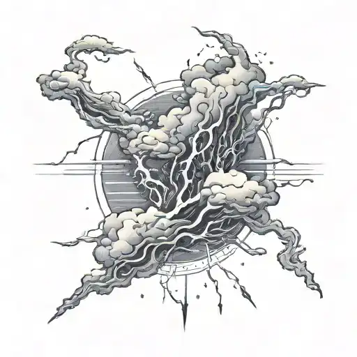 Thunderstorm And Lightning Striking