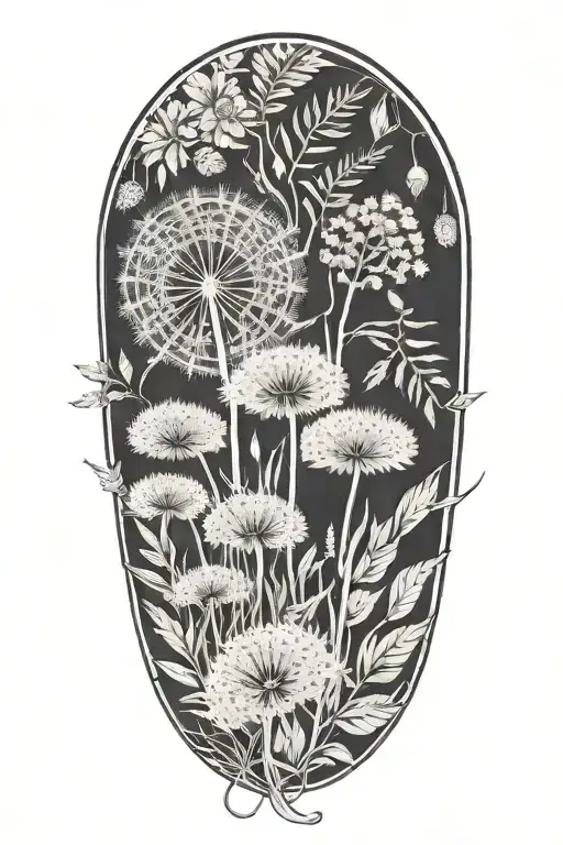 Dandelions And Ferns