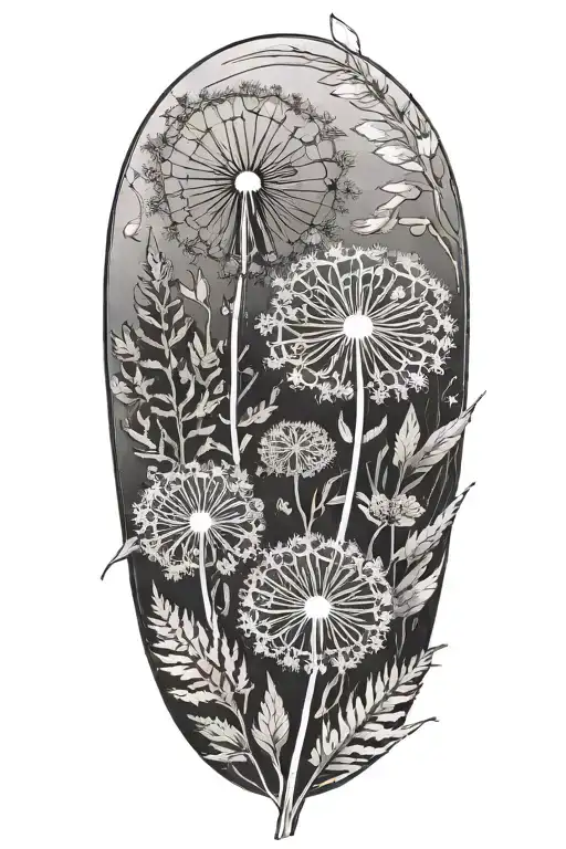 Dandelions And Ferns