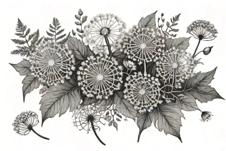 Dandelions And Ferns